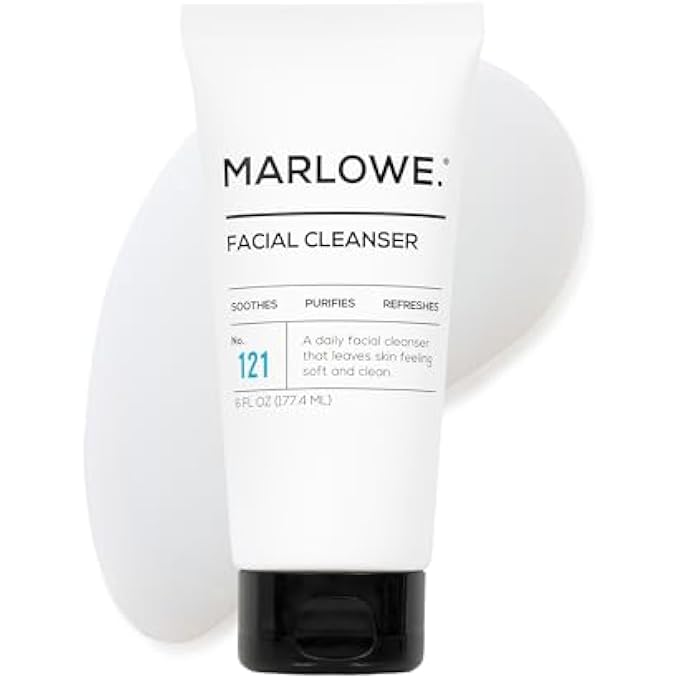 Marlowe NO. 121 FACIAL CLEANSER FOR MEN 180ML DAILY FACE WASH WITH NATURAL EXTRACTS & ANTIOXIDANTS SOOTHES, PURIFIES, REFRESHES THICK LATHER, NO MORE DRY - Image 1